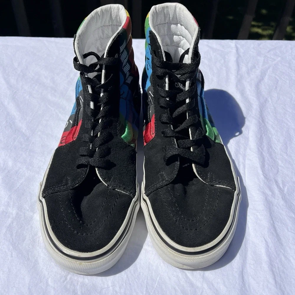 VANS Sk8 Hi‎ Top Espiritu Mens Sz 8 Multi Color Skateboard Sneakers Women's 9.5